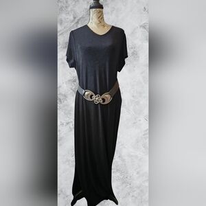 Chicos Black Travelers Maxi Dress Size 2 12/14